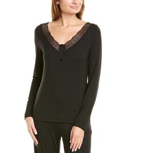 Cosabella Perugia Pajama Top Size Large NWT Black Soft Sleep Comfy Long Sleeve